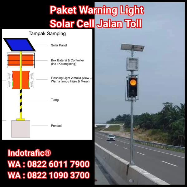 Tol Road Warning Lamp With Solar Cell