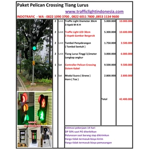 Pedestrian Traffic Light Lamp With Pole