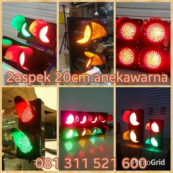 Lampu Traffic Light 2 Aspek Diameter 20Cm LED