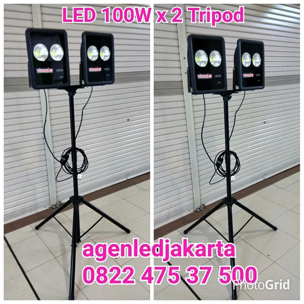 Lampu Sorot LED 2 x 100W Tripod