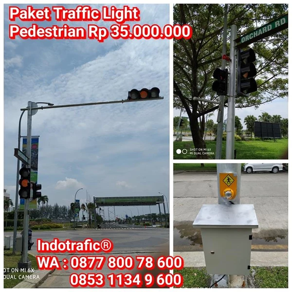 Lampu Traffic Light  Paket Pedestrian Lengkap