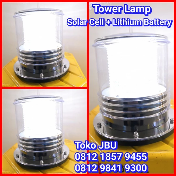 Solar Cell Tower Lamp White