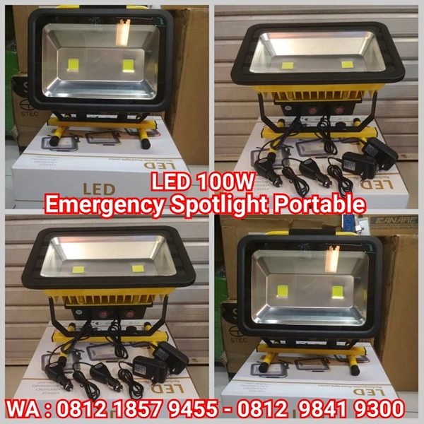 Lampu Emergency LED 100W Portabel