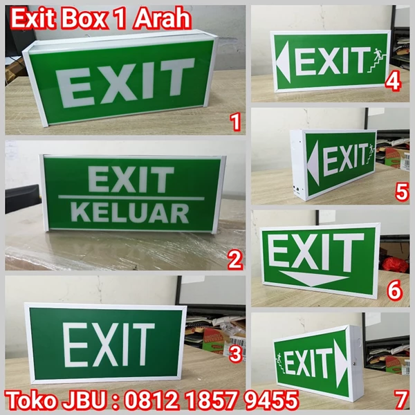 Lampu TL Exit Emergency Model Box