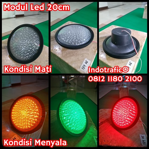 Lampu Traffic Light Modul 20cm Lensa Bintik