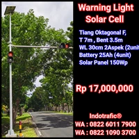Lampu Warning Light Solar Cell Batere Dalam